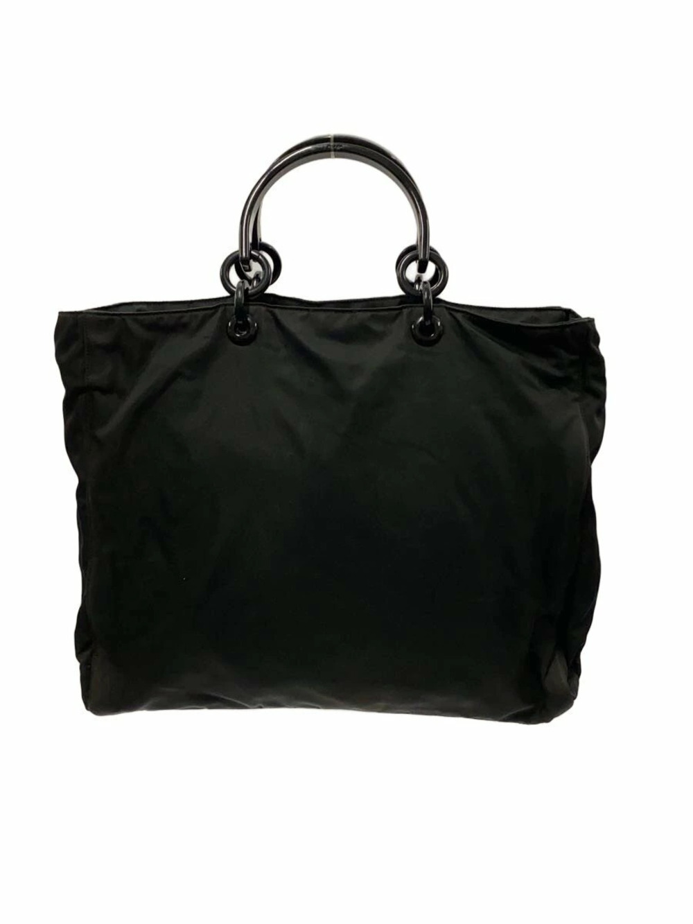 Prada Tessuto tote bag black distinct circular handles